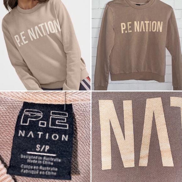 P.E NATION Fortify Sweat in Rugby Tan Organic Hemp Small EUC - Picture 1 of 13